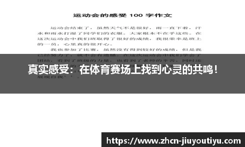 真实感受：在体育赛场上找到心灵的共鸣！